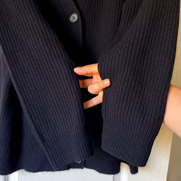 Jenni Kayne Cocoon Cardigan Oversized Cashmere Black Small GUC - Picture 3 of 11